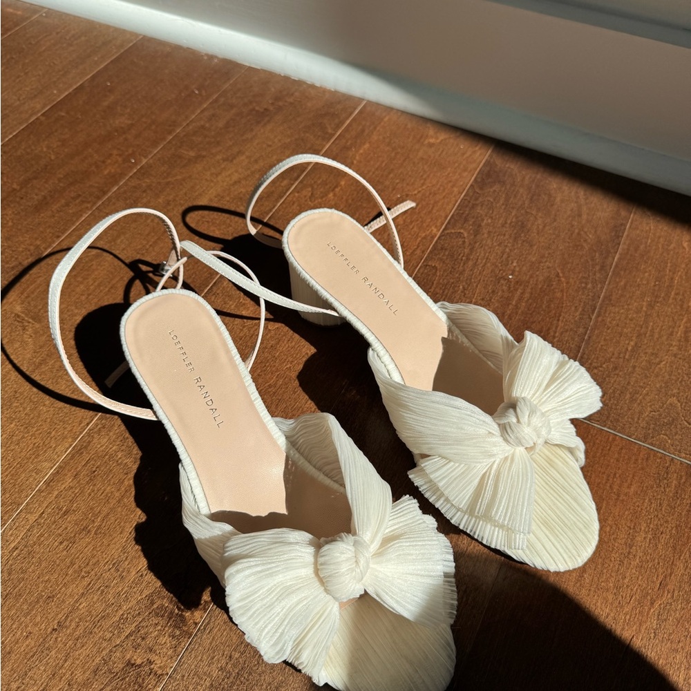 Loeffler Randall Dahlia Pearl Pleated Bow Heel